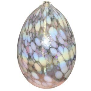 Vintage White & Clear Art Glass Teardrop Oil Lamp